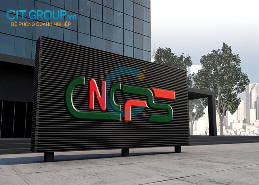Logo Công ty CNPS mockup standing