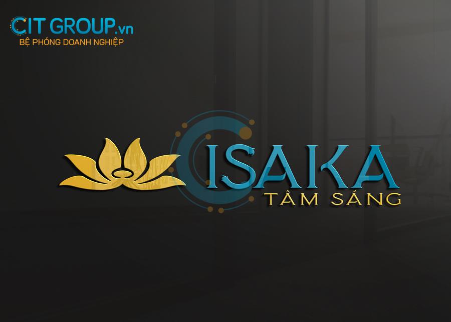 Logo dược phẩm ISAKA mockup 3D