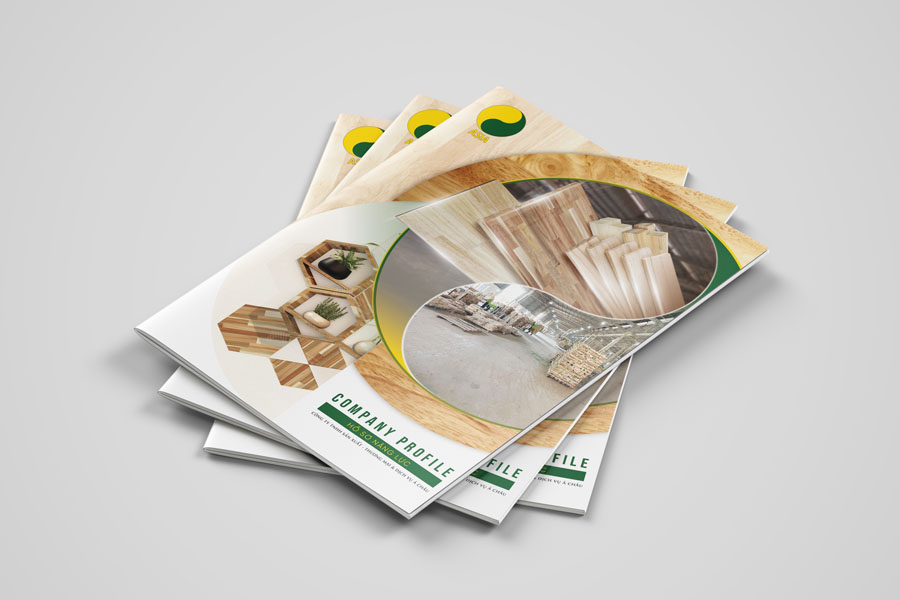 HSNL Á Châu sử dụng nhiều hình ảnh gỗ làm bìa, từ đó nổi bật sản phẩm cũng như giá trị của công ty