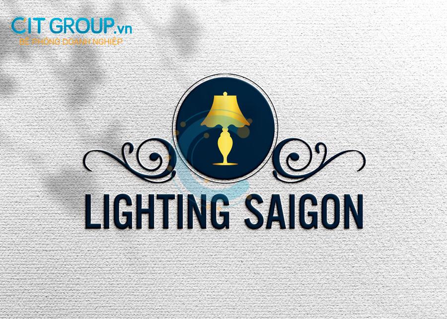 Mẫu logo Công ty Lighting Saigon trên nền giấy mẫu 2