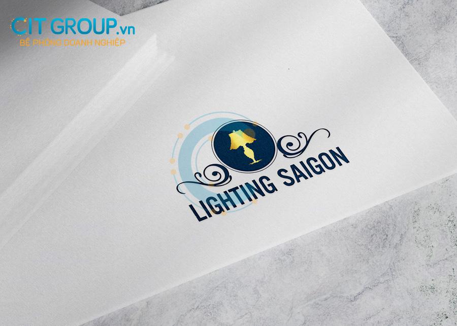 Mẫu logo Công ty Lighting Saigon trên nền giấy mẫu 1