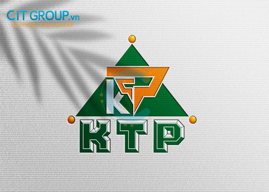 Logo công ty KTP thiết kế trên nền giấy