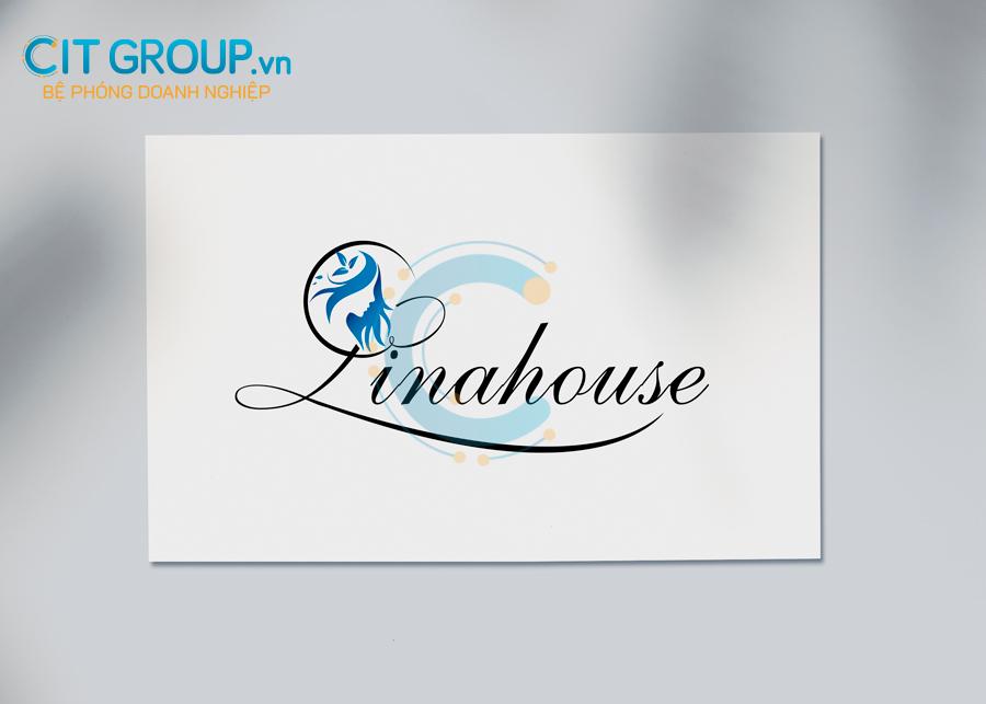 Mẫu thiết kế logo Salon Linahouse trên namecard
