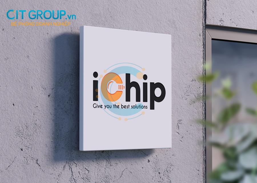 Logo iChip mockup mẫu 4