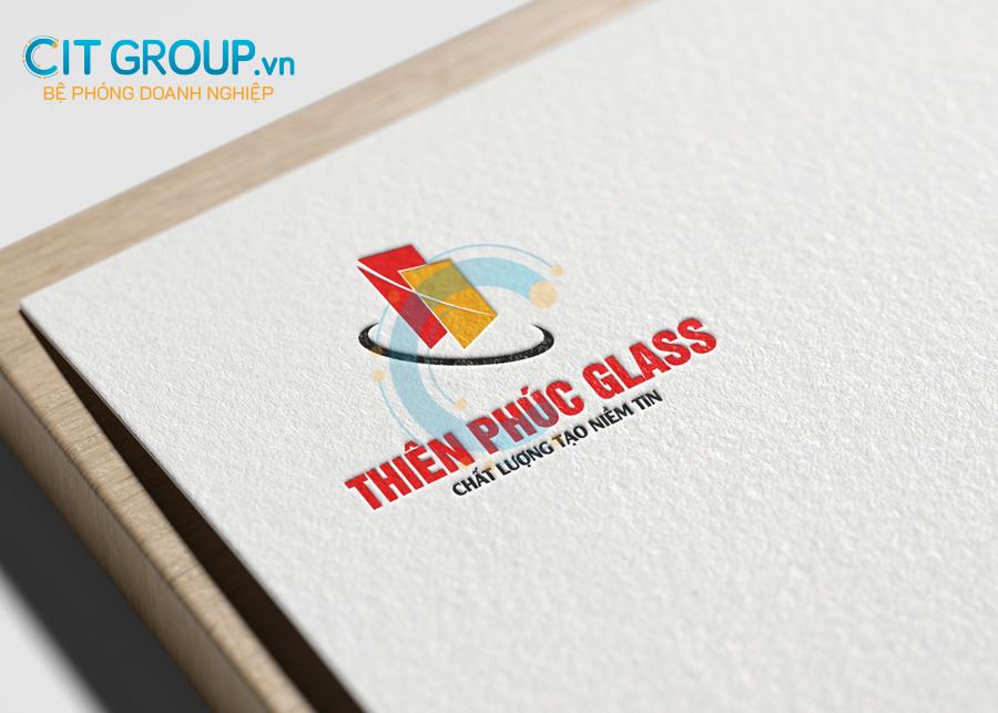 Thiết kế Logo Công ty Thiên Phúc Glass trên nền giấy