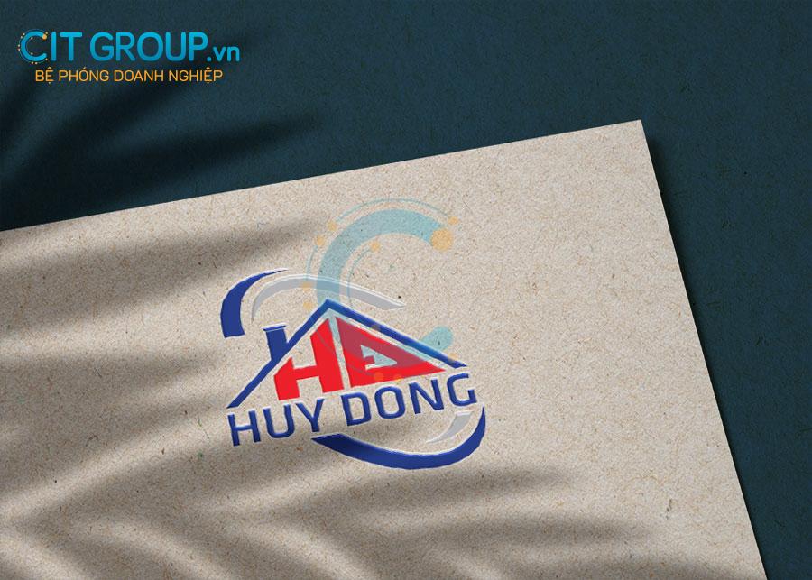 Logo công ty Huy Đồng mockup mẫu 1