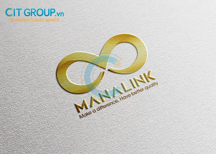 Logo manalink mockup trên giấy