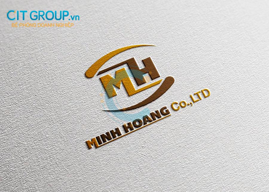Logo MH mockup trên giấy
