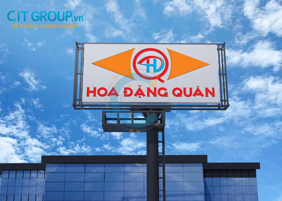 Logo Hoa Đặng Quân mockup billboard