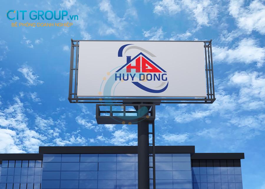 Logo công ty Huy Đồng mockup billboard