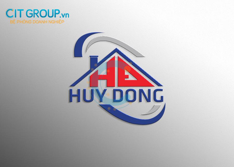 Logo công ty Huy Đồng mockup mẫu 2