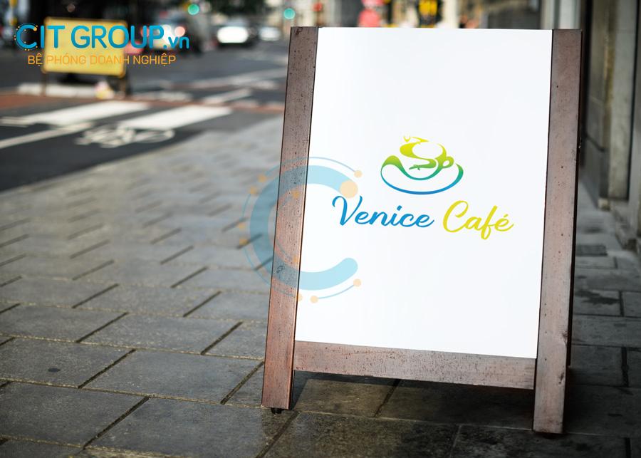 Logo Venice Cafe mockup standing