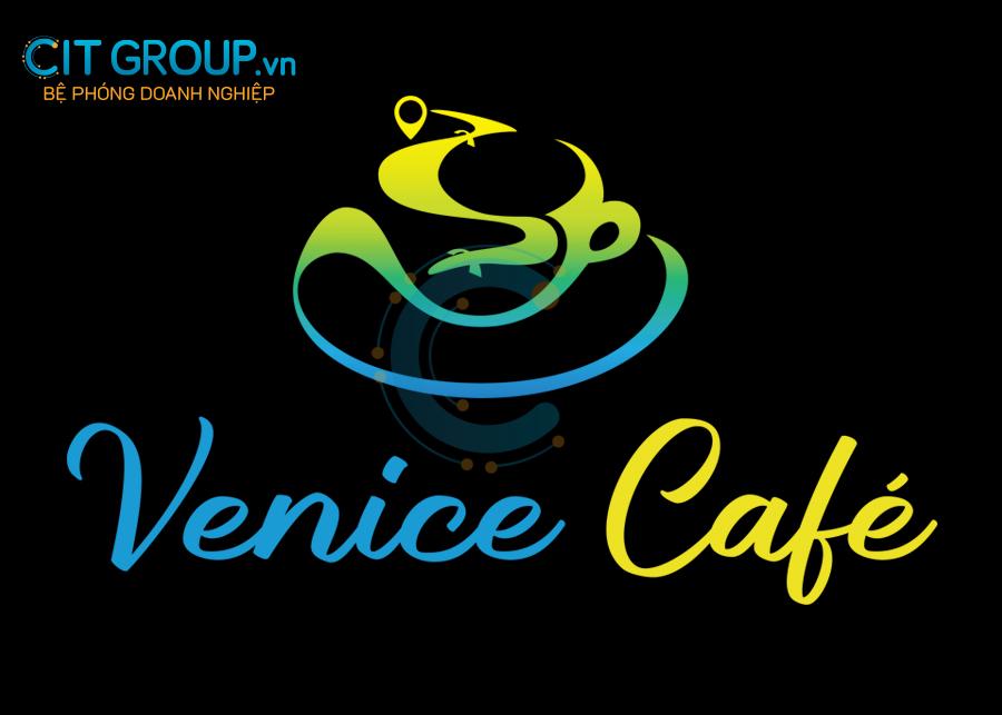 Logo Venice Cafe nền đen