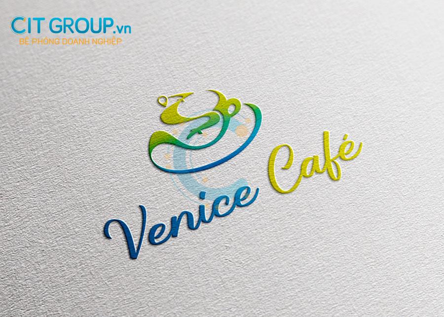 Logo Venice Cafe thể hiện trên giấy