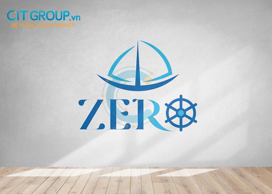 Logo Zero thể hiện trên tường